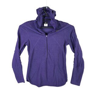 Womens Nike Purple Therma Fit Hooded 1/4 Zip Fleece Jacket Long Sleeve Size S